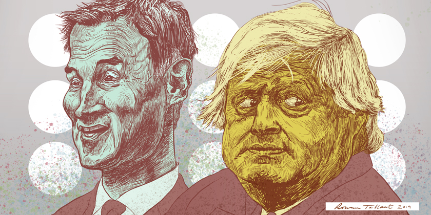 Jeremy Hunt and Boris Johnson by Rowan Tallant